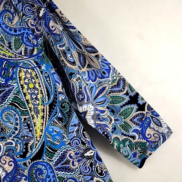 Raffaella Multicolored Paisley 3/4 Sleeve Top Size XXL - Picture 3 of 8